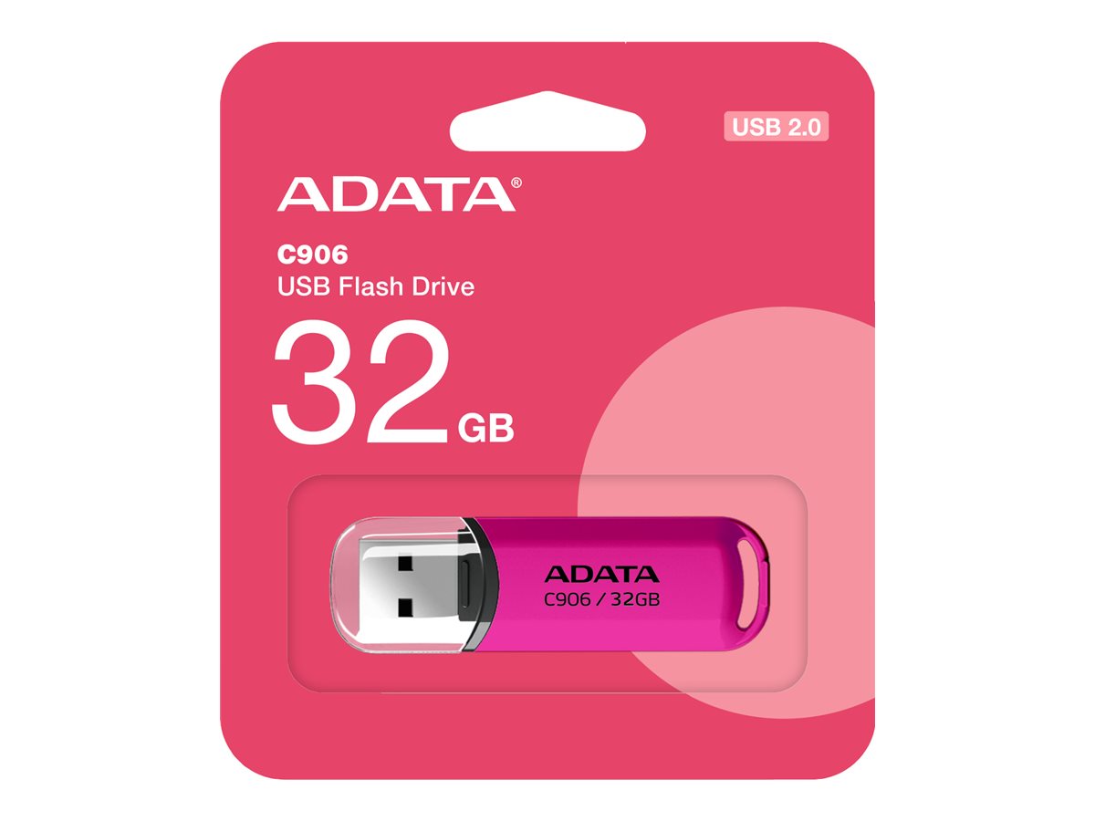 ADATA - USB Flash Drive - C906 - 32 GB - USB 2.0 - Pink