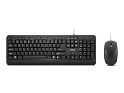 Lenovo - 160 Combo - Keyboard - Wired - Mouse included - US - Black