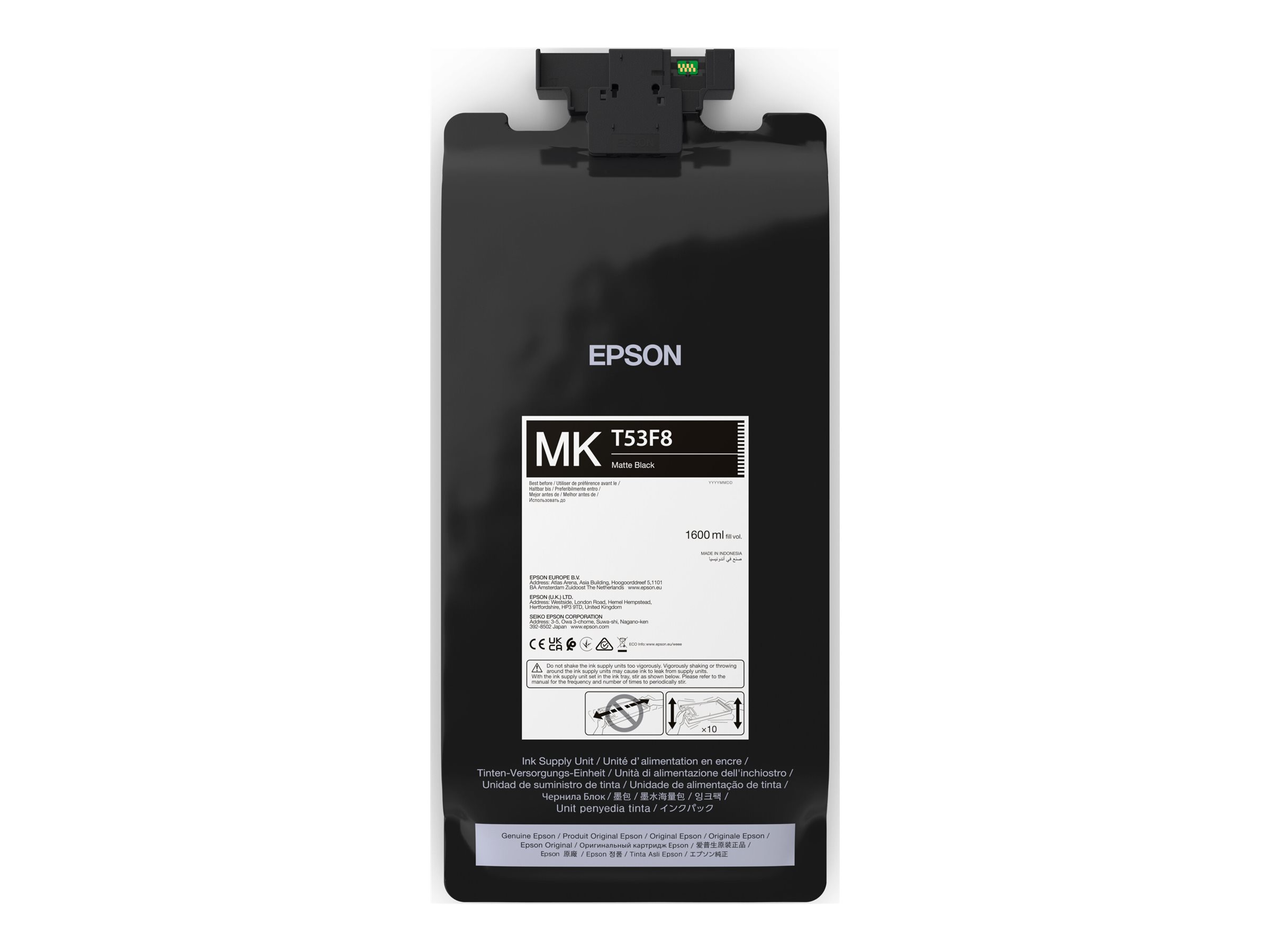 Epson P-Series T53F80N Matte Black IIPS Ink 1600ml - Epson C13T53F80N - Epson T53F8 - matte black - original - ink pouch - Epson UltraChrome Pro6 - Matte black