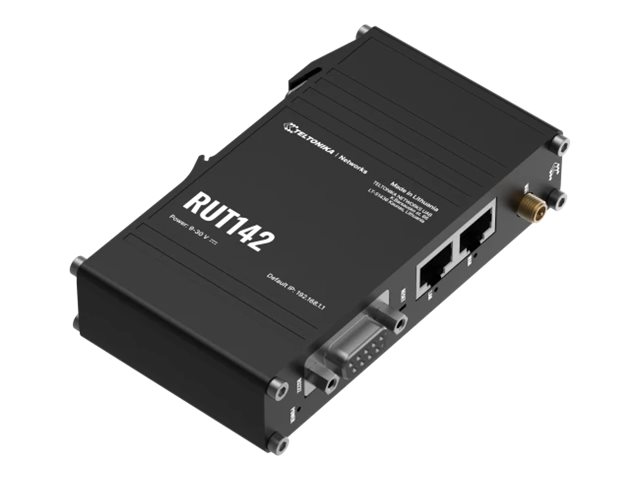 Ethernet Router with RS232 (RUT142000000) - RUT142 - 802.11n - 10/100 Mbit/s - Ethernet LAN (RJ-45) ports 1 - Mesh Support No - MU-MiMO No - No mobile broadband