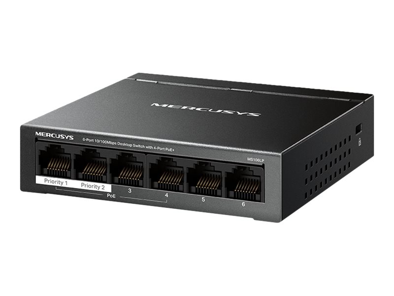 Mercusys 6-Port 10/100 Mbps Desktop Switch with 4-Port PoE+ - Mercusys