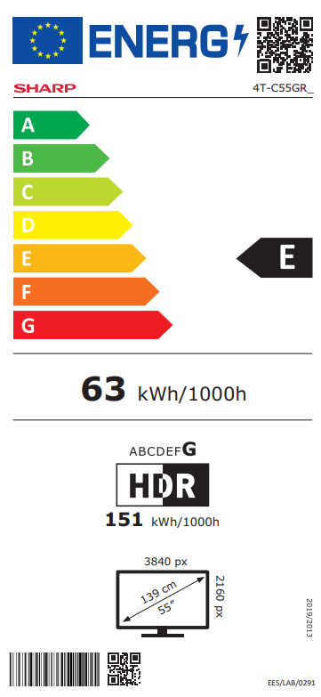 Sharp 55GR8265E - 55 - Smart TV - Google TV - UHD