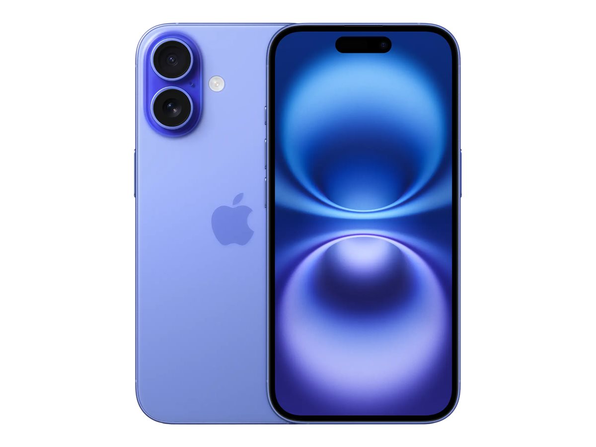 Apple - iPhone 16 - Ultramarine - 6.1 " - 2556 x 1179 pixels - OLED - A18 - Internal RAM 8 GB - 128 GB - Dual SIM - Nano SIM - 5G - Main camera resolution 48 MP - iOS 18 - Secondary camera resolution 12 MP