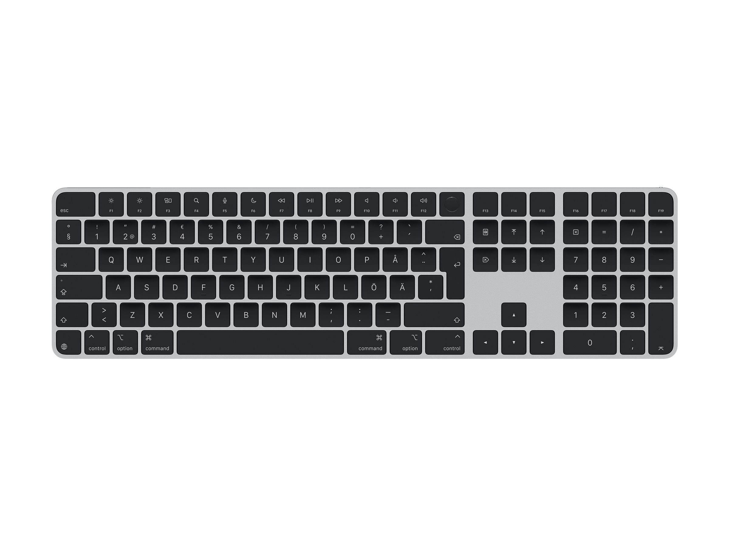 Apple Magic Keyboard with Touch ID and Numeric Keypad - MXK83S/A - Standard - Wireless - Bluetooth - Swedish