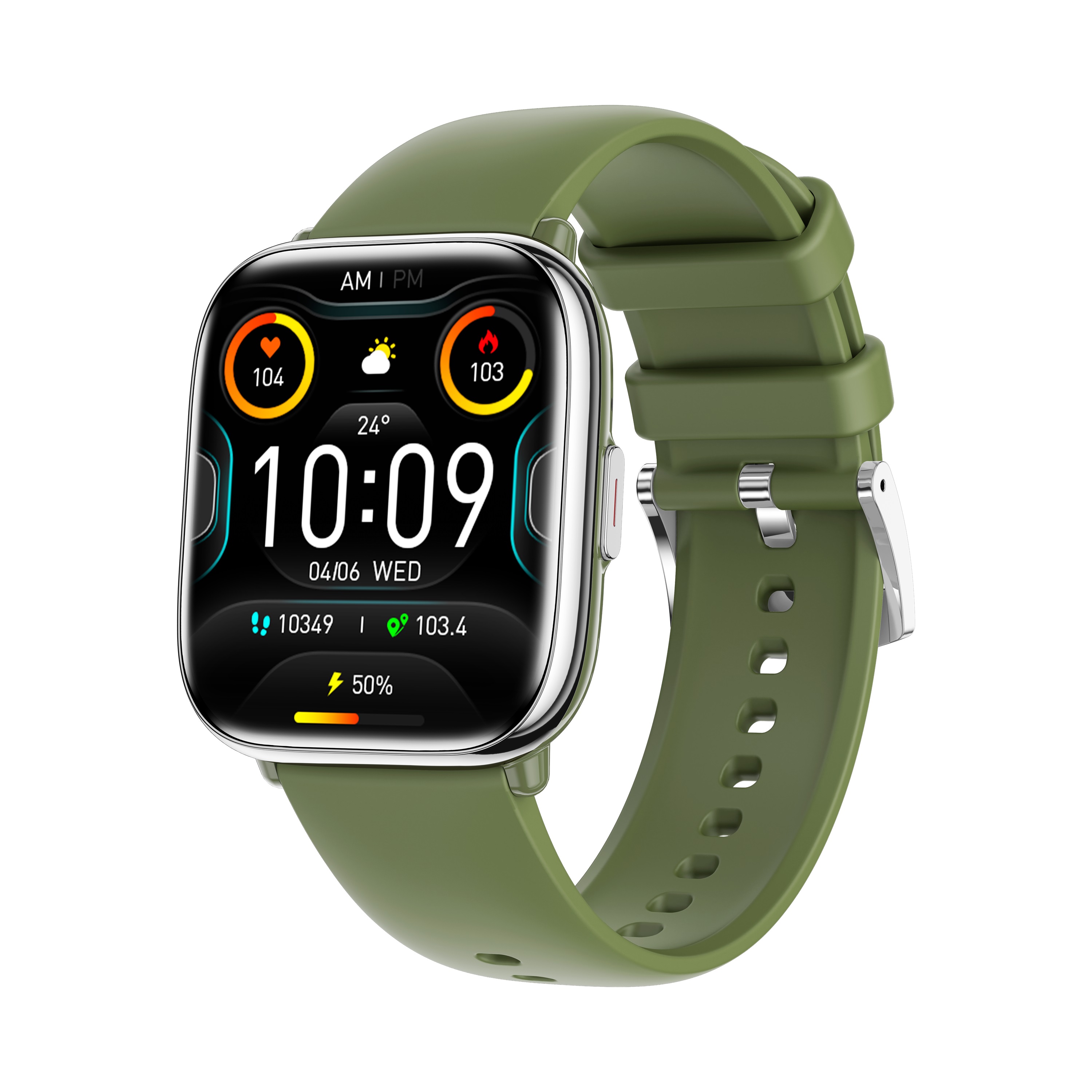 myPhone Watch Pastel - Smart watch - AMOLED - 1.75" - Waterproof - Silver Green