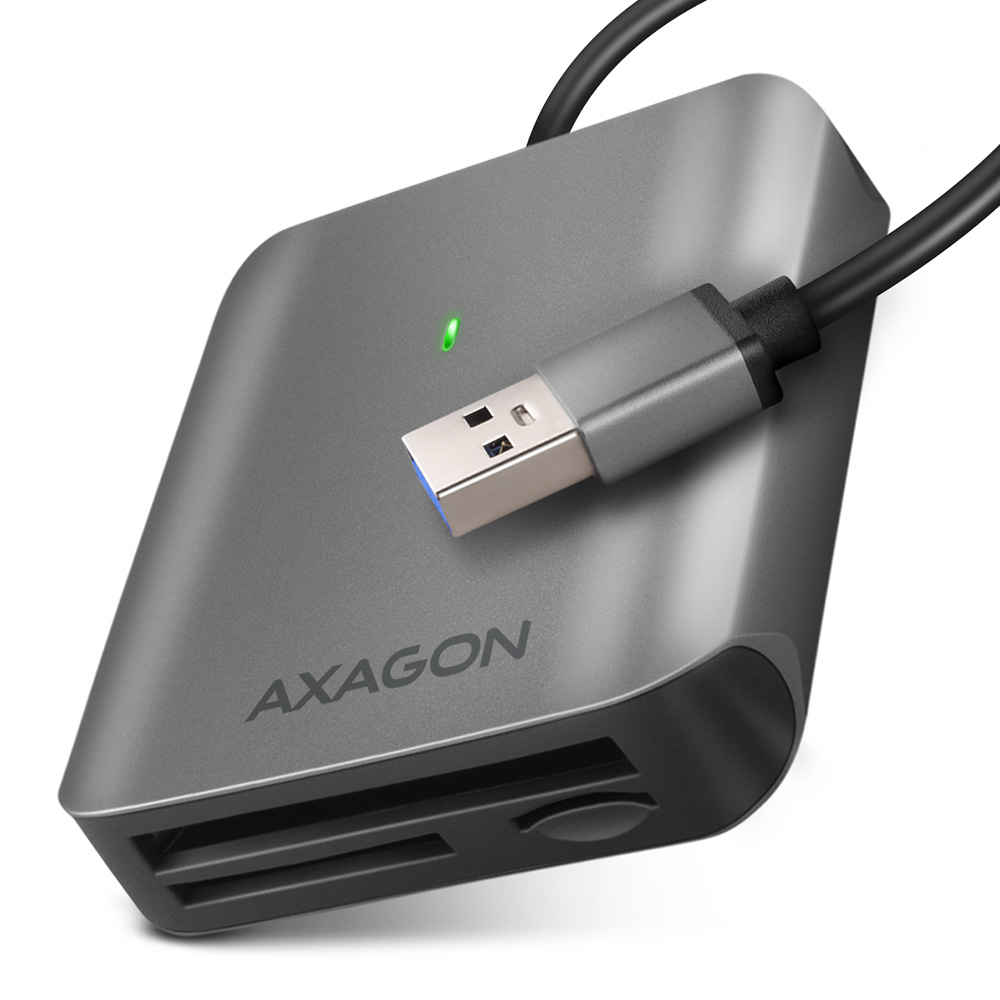 AXAGON Aluminum high-speed USB-A 3.2 Gen 1 memory card reader, 3 slots - CRE-S3