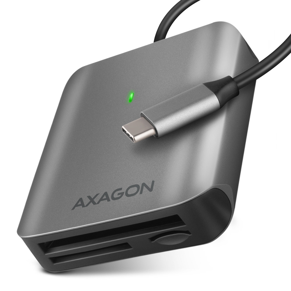 AXAGON Aluminum high-speed USB-C 3.2 Gen 1 memory card reader, 3 slots - CRE-S3C