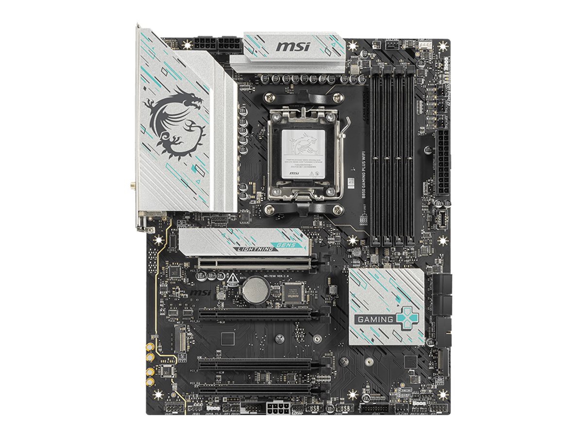 MSI B850 GAMING PLUS WIFI - Processor family AMD - Processor socket AM5 - DDR5 - Supported hard disk drive interfaces SATA, M.2 - Number of SATA connectors 4