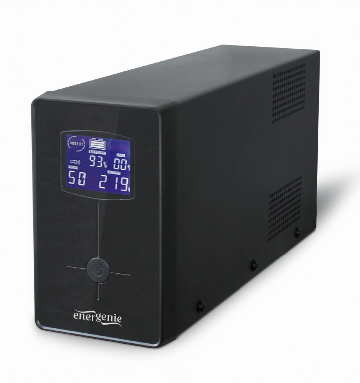 EnerGenie UPS with USB and LCD display, Black - EG-UPS-034 - 1500 VA - 900 W