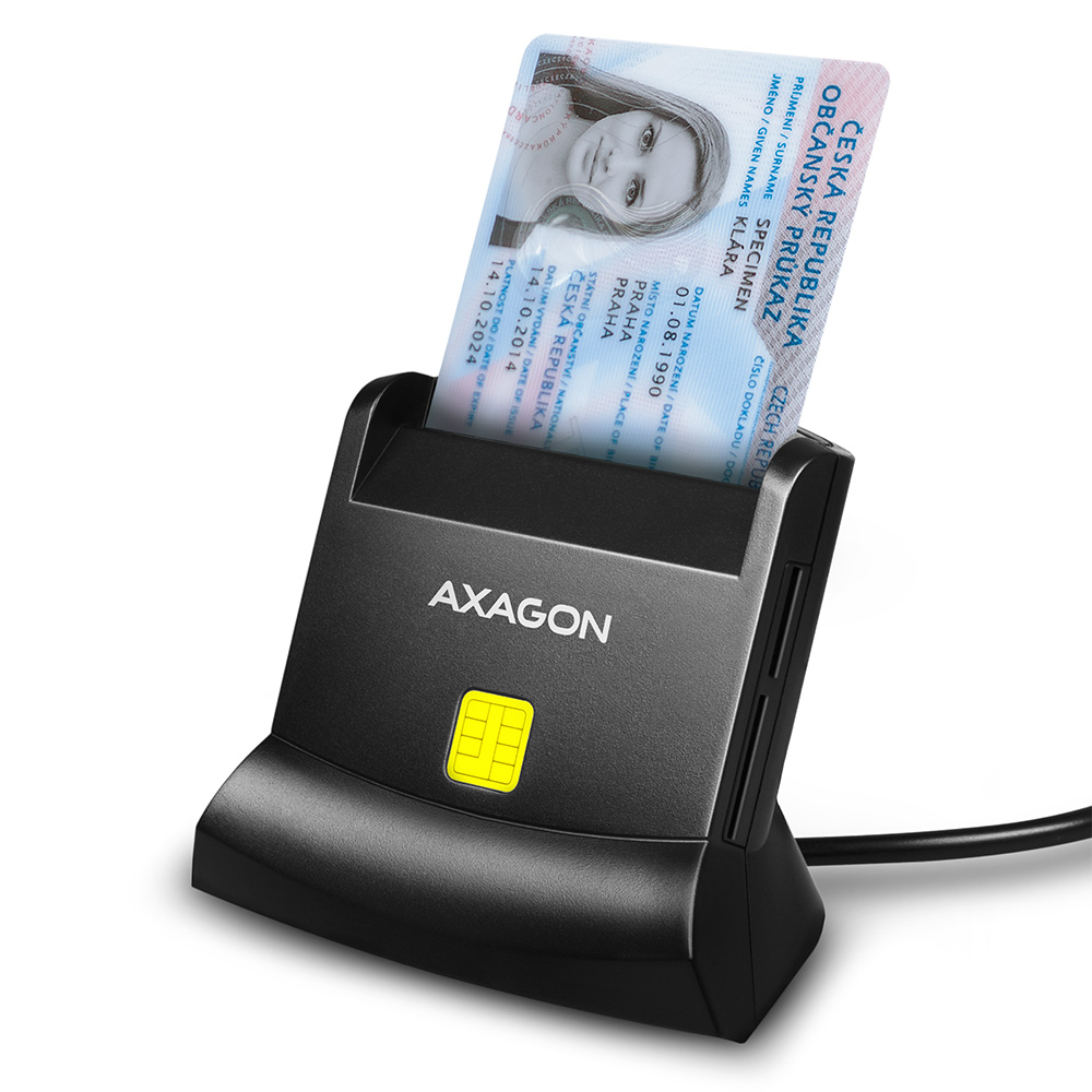 AXAGON Universal desktop USB contact Smart/ID and SD/microSD/SIM card reader - CRE-SM2