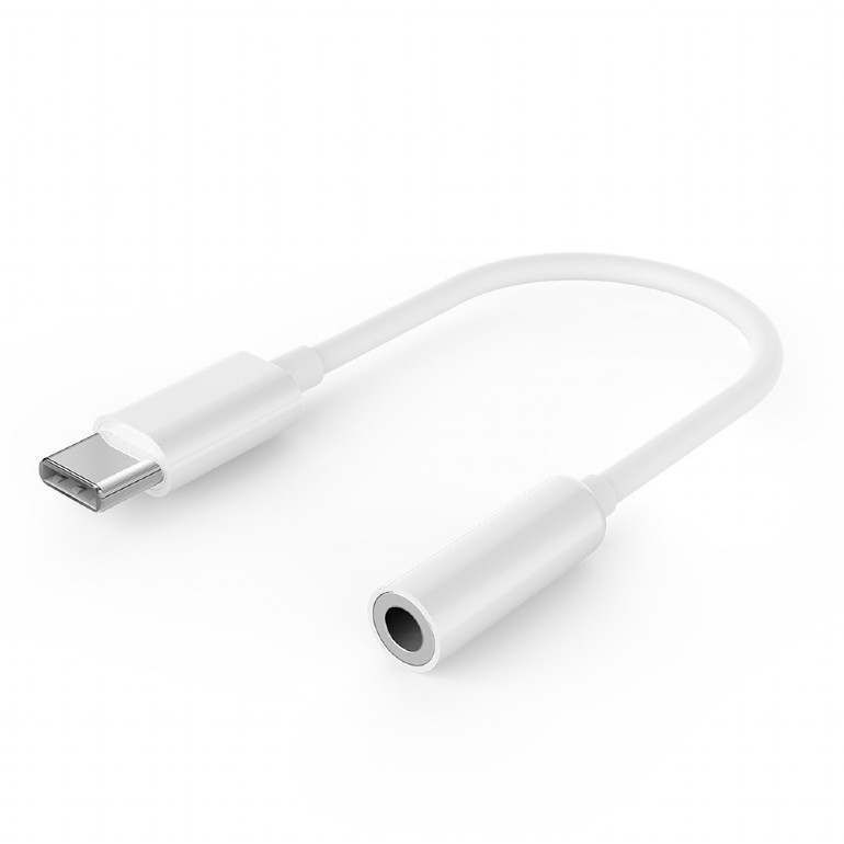 Cablexpert - USB type-C plug to stereo 3.5 mm audio adapter cable, White - A-CM-3.5F-01