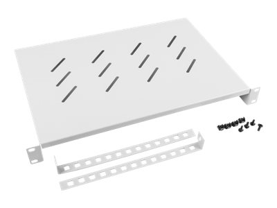 Lanberg 19" fixed shelf 1U/483x300mm, max load capacity up to 25kg - AK-1004-S - Grey