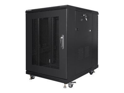 Lanberg - Rack cabinet 19" free-standing 15U/600x800 (flat pack) with mesh door - FF01-6815-23B - Black
