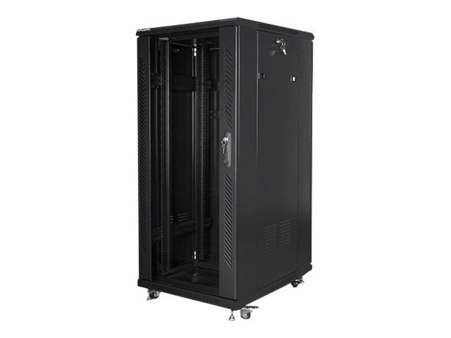 Lanberg - Rack cabinet 19" free-standing 27U/600x800 (flat pack) - FF01-6827-12B - Black