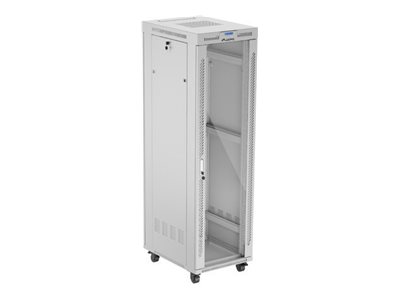 Lanberg - Rack cabinet 19" free-standing 42U/600x800 (flat pack) with glass door, LCD - FF01-6842-12SL - Grey