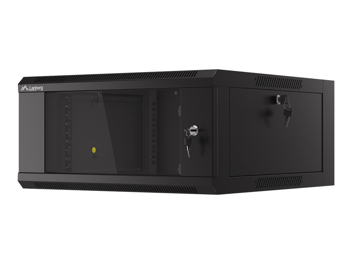Lanberg - Rack cabinet 19" wall-mounted 4U 600 fast assembly (flat pack) - WFFA-5604-10B - Black