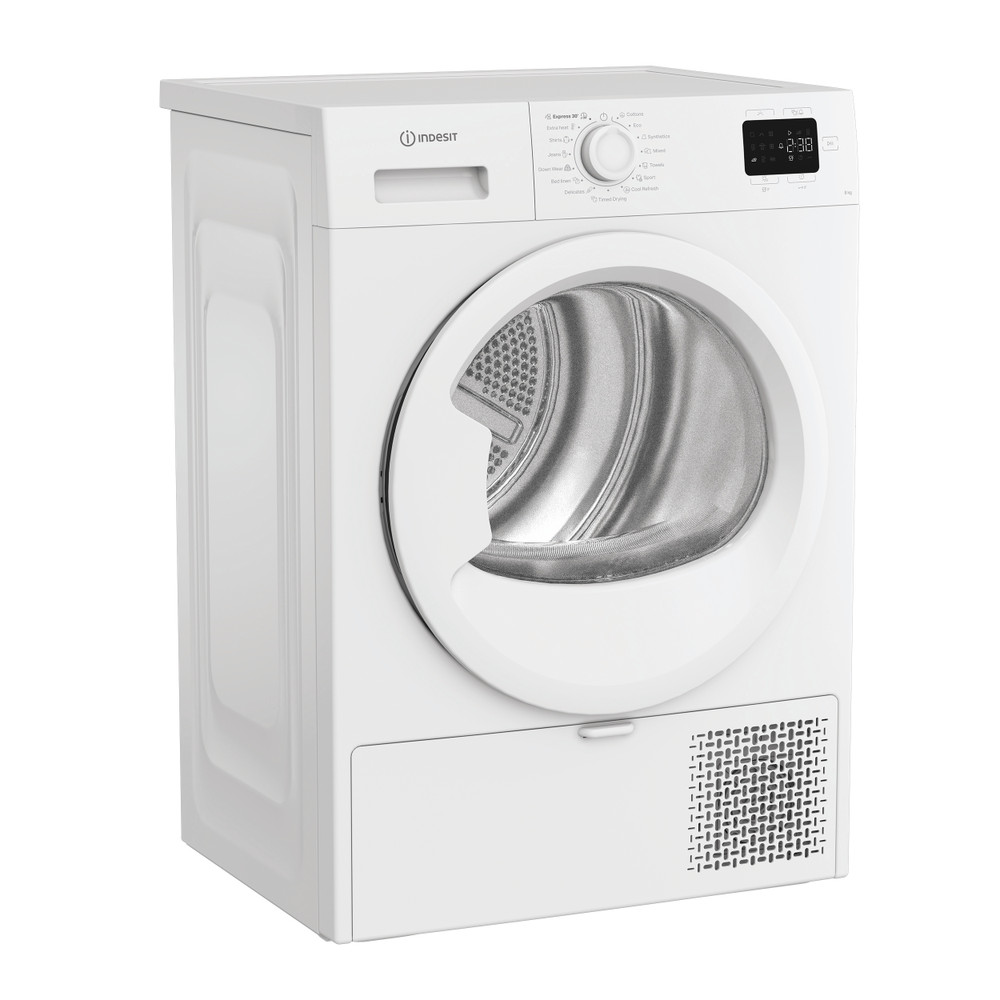 INDESIT Dryer Machine - C YSD 83D WW EE - Energy efficiency class D - Front loading - 8 kg - Heat pump - LED - Depth 54.5 cm - White