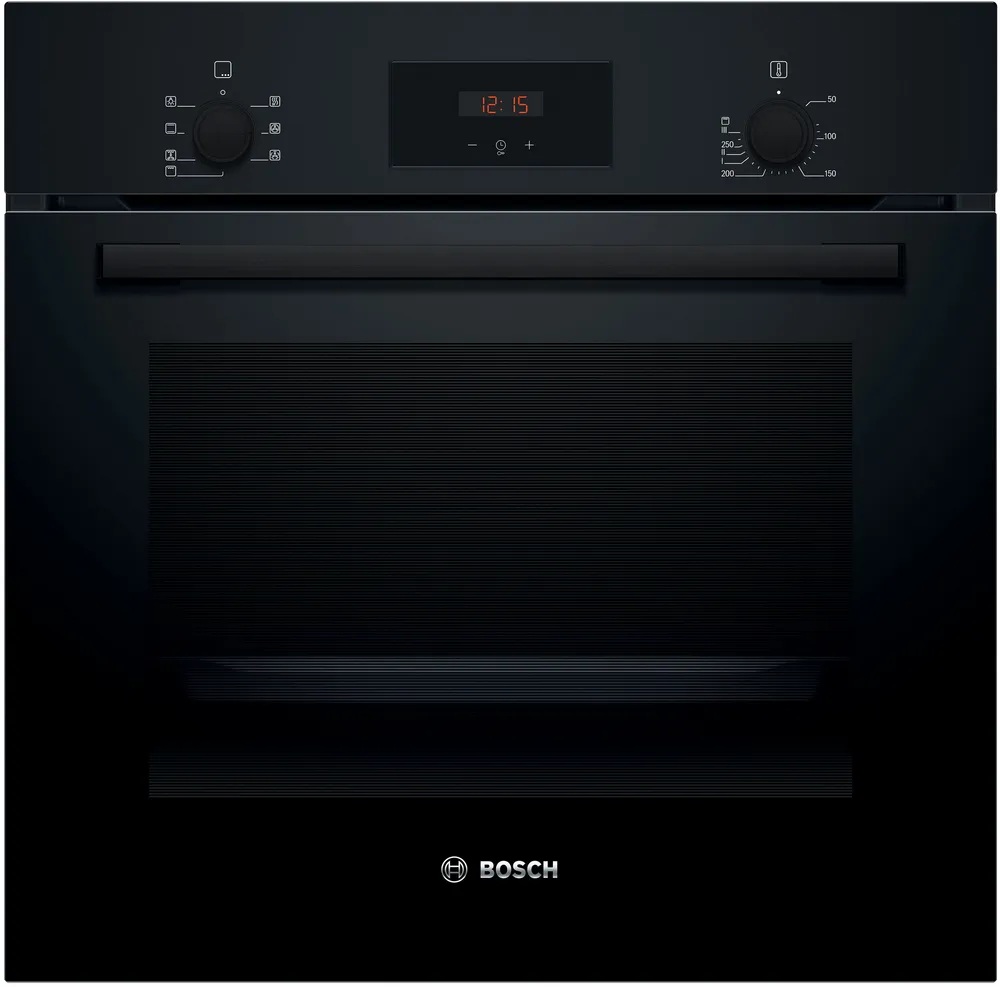 Bosch Oven - HBF133BA1 - 66 L - Electric - EcoClean - Knobs - Height 59.5 cm - Width 59.4 cm - Black