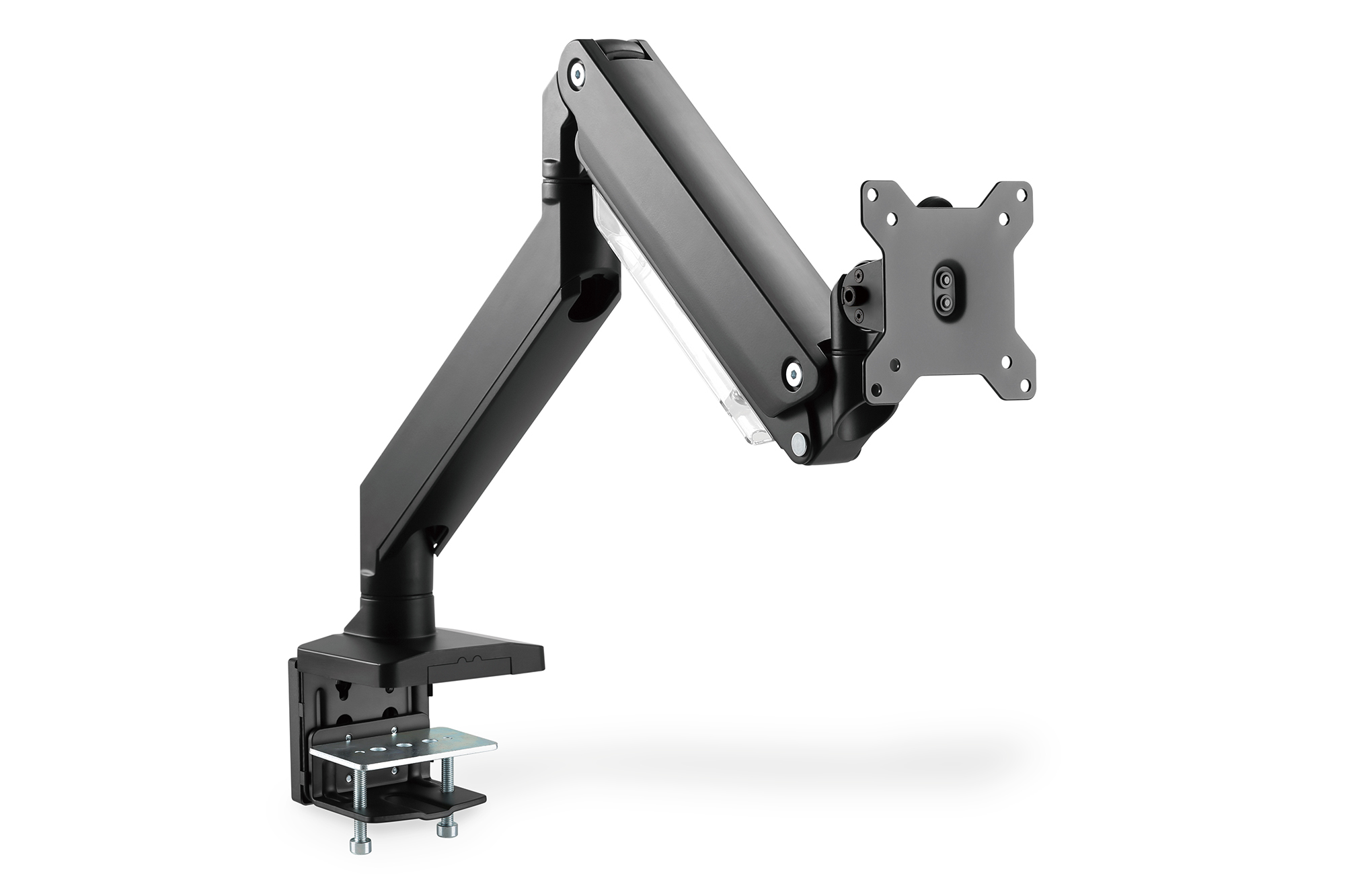 Digitus Desk Mount - Universal Single Monitor Mount with Gas Spring and Clamp Mount - Adjustable Height, Rotate, Tilt, Swivel - 15-35 " - Maximum weight (capacity) 15 kg - Black