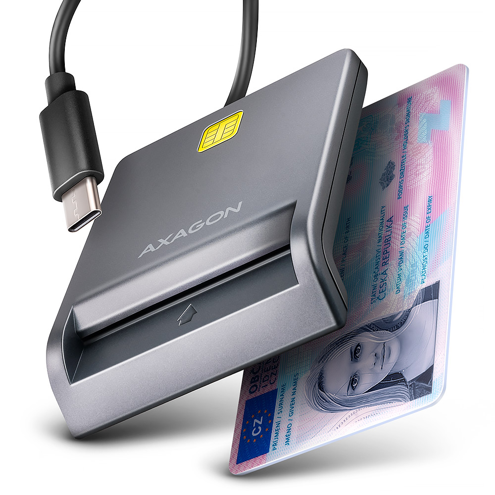 AXAGON USB-C Smart Card FlatReader - CRE-SM3TC