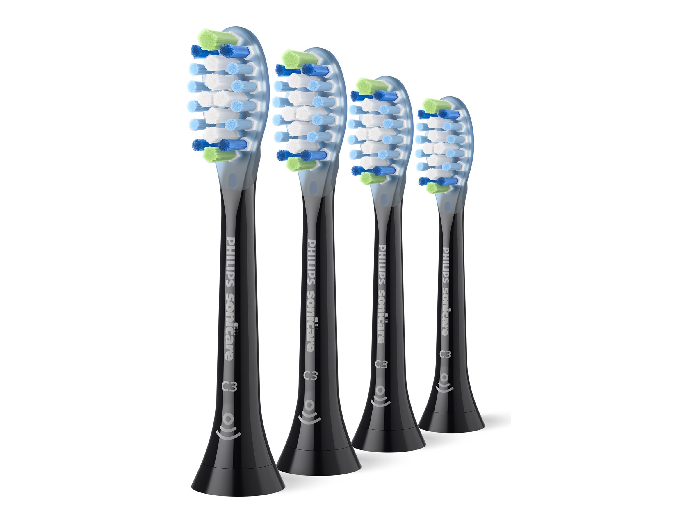 Philips - Replacement brush heads - HX9044/88 Sonicare Premium Plaque Defence - Heads - For adults - Number of brush heads included 4 - Black