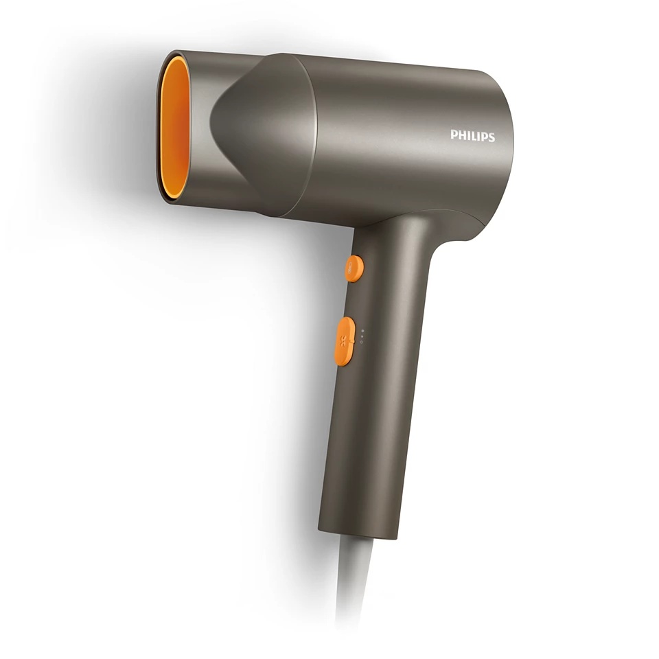 Philips - Hair Dryer - BHD321/00 3000 Series - 1600 W - Number of temperature settings 2 - Ionic function - Grey/Orange