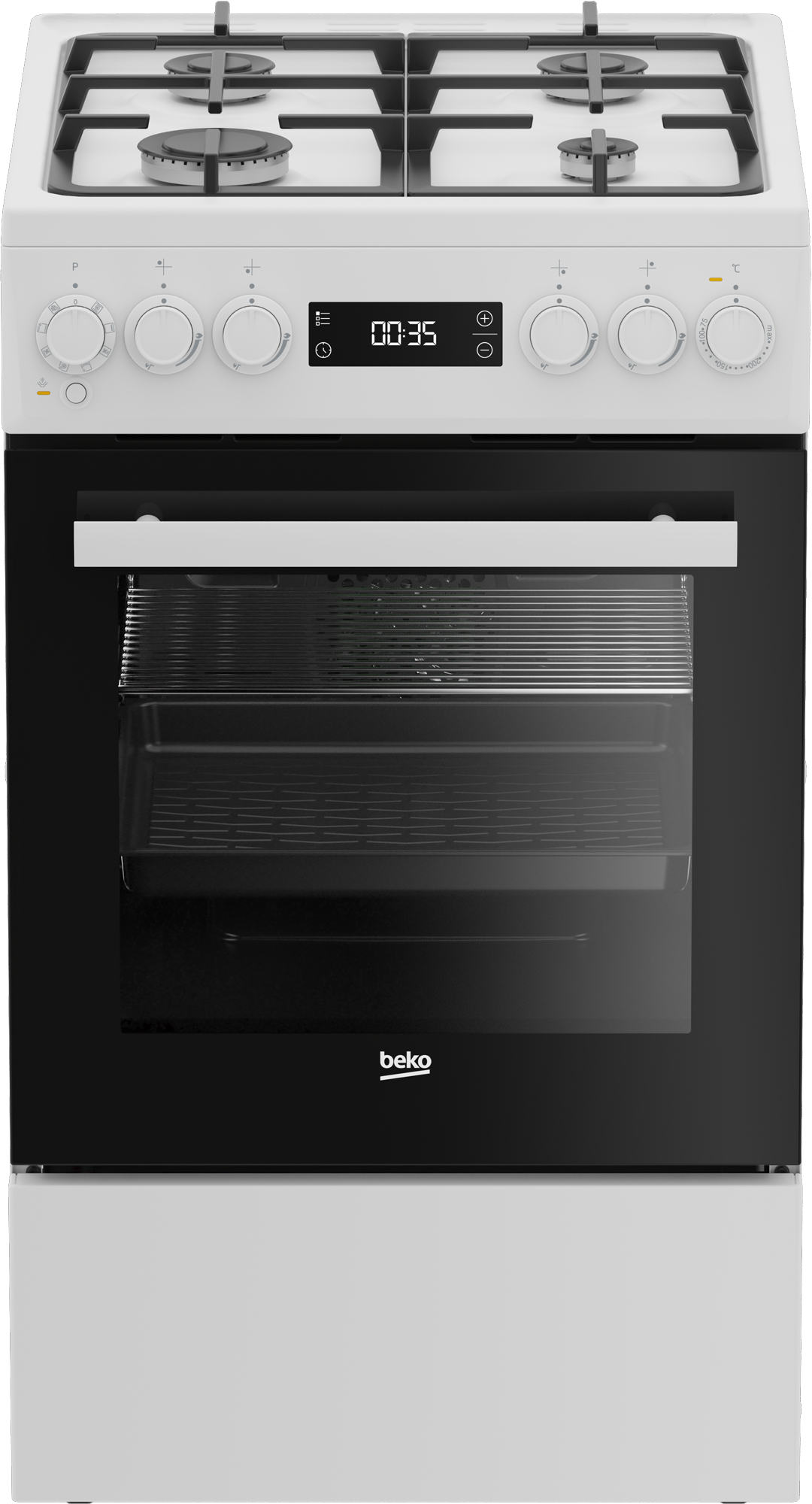 BEKO Cooker - FSM51339DWDS - Hob type Gas - Oven type Electric - White - Width 50 cm - Grilling - LED - Depth 60 cm - 60 L