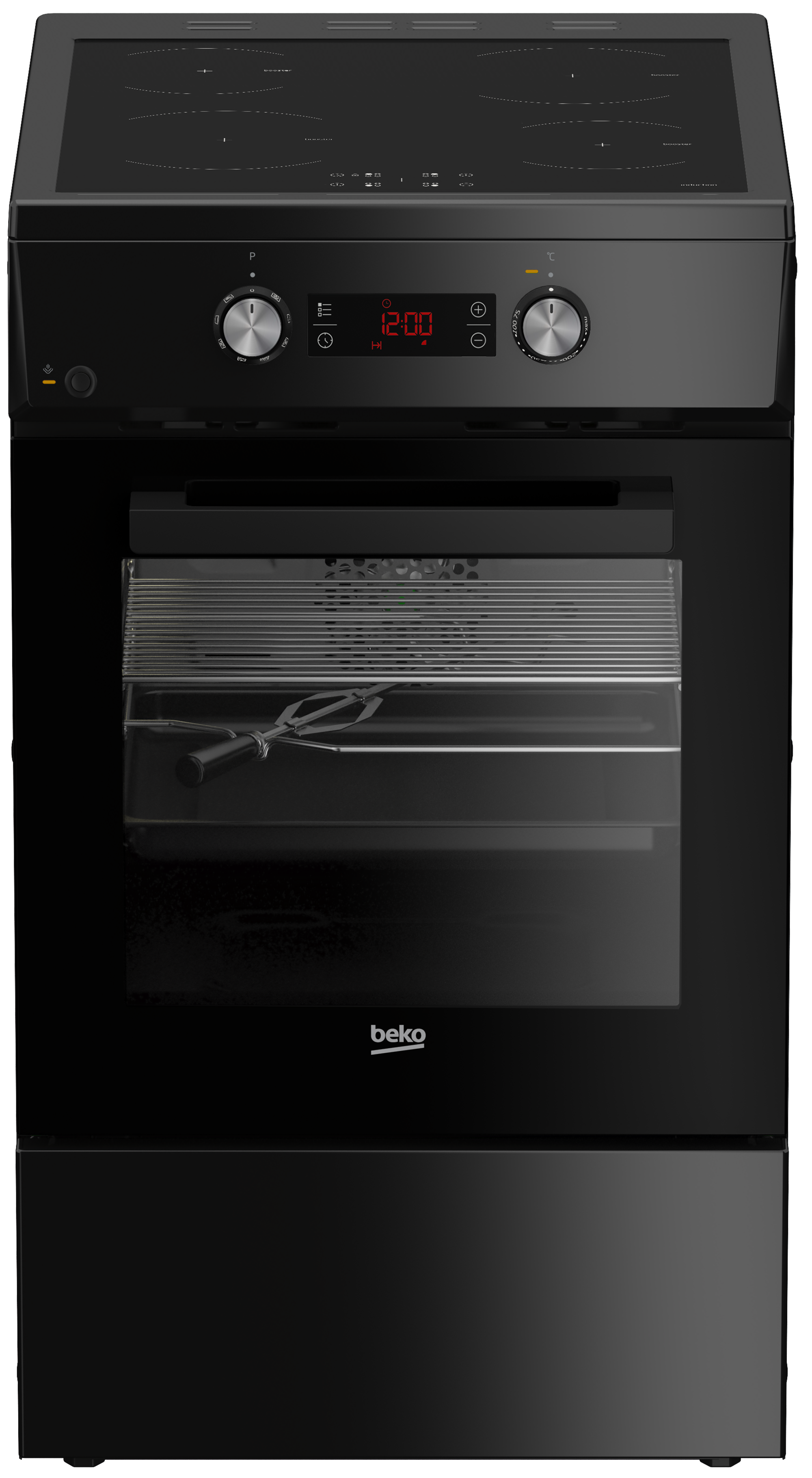 BEKO Cooker - FSM59305BDT - Hob type Induction - Oven type Electric - Black - Width 50 cm - Grilling - Depth 60 cm - 60 L