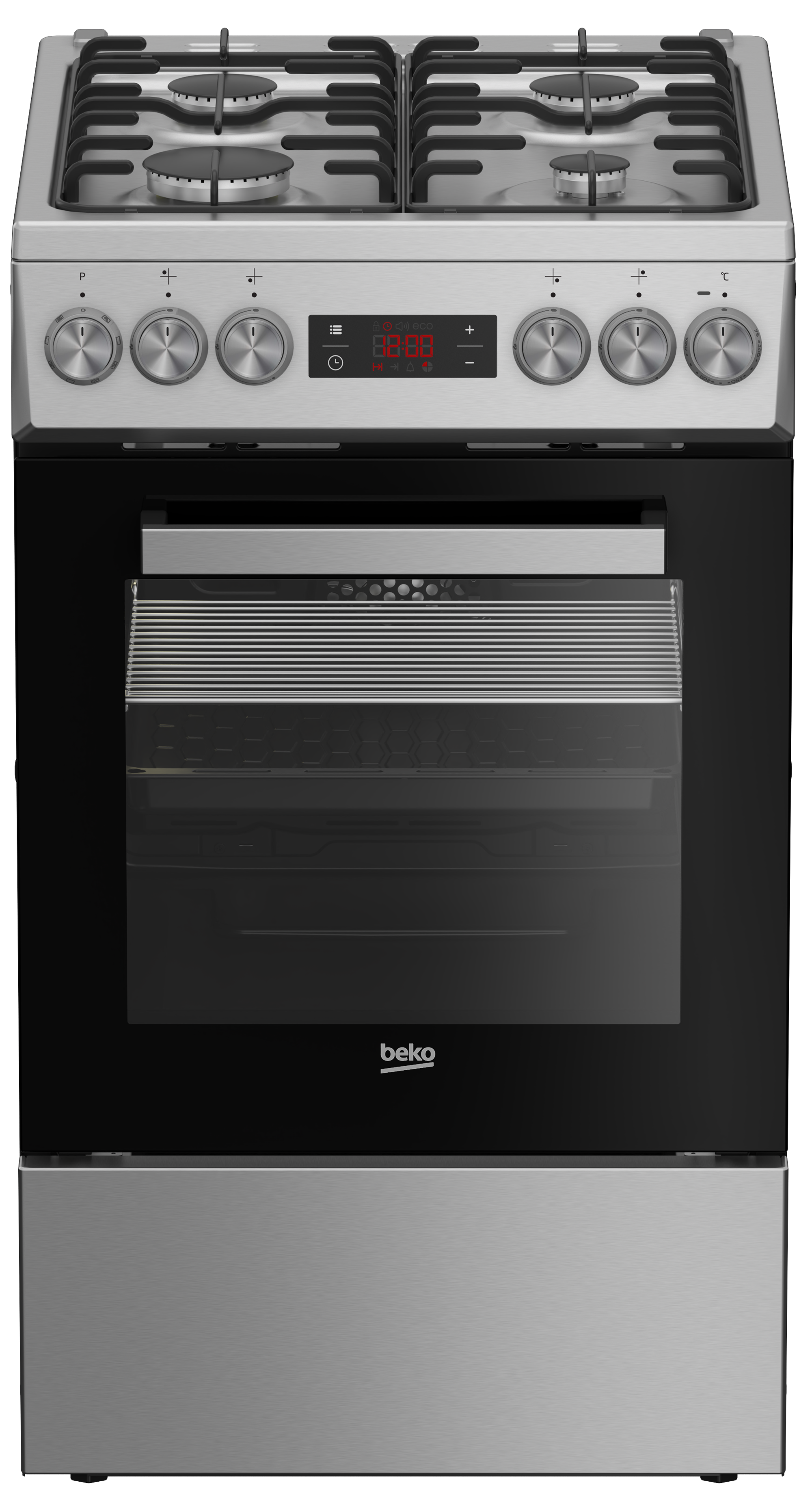 BEKO Cooker - FSM52321DXDT - Hob type Gas - Oven type Electric - Stainless Steel - Width 50 cm - Grilling - Depth 60 cm - 60 L