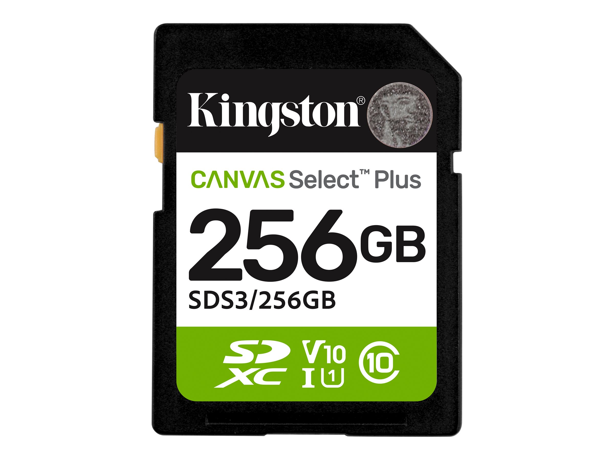 Kingston Canvas Select Plus - 256 GB - SD - Flash memory class Class 10, UHS-I, U1/U3, Video Class 10/30