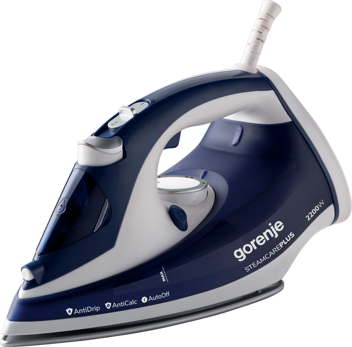 Gorenje - SIH2200BLC - Steam Iron - 2200 W - Water tank capacity 280 ml - Continuous steam 30 g/min - Steam boost performance 90 g/min - Blue/White