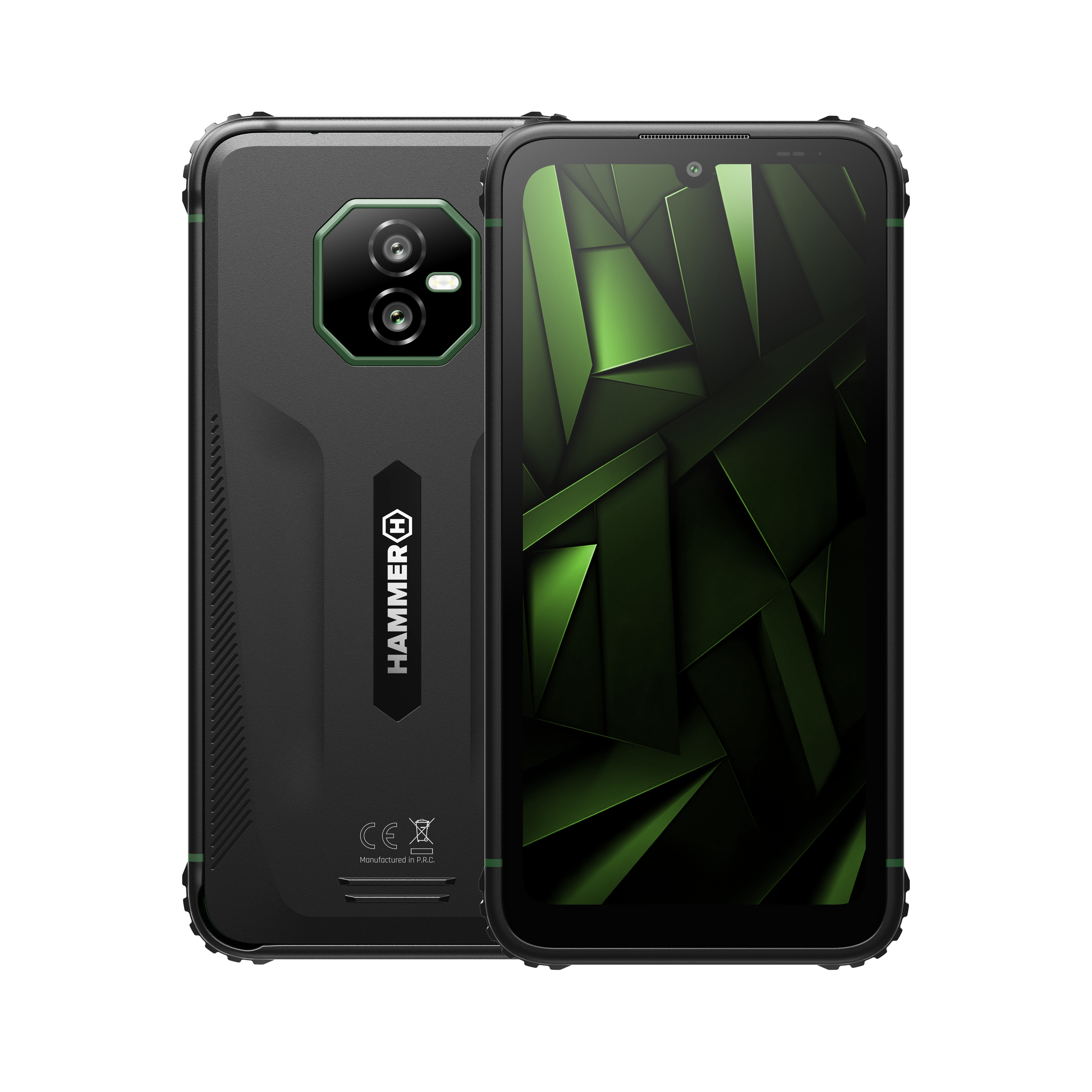 Hammer - Ranger - Black/Green - 6 " - IPS - 1560 x 720 pixels - Mediatek - Helio G99 - Internal RAM 8 GB - 256 GB - microSD - Dual SIM - 3G - 4G - Main camera resolution 50 MP - Android - 15 - 5000 mAh