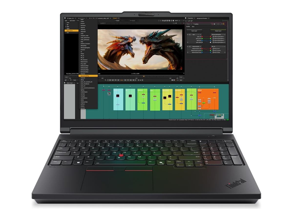 Lenovo ThinkPad P16 G3 Intel - Black - 16 " - IPS - WUXGA - 1920 x 1200 pixels - Anti-glare - Intel Core Ultra 9 - 275HX - 64 (2x32GB) GB - SODIMM DDR5 - Solid-state drive capacity 1000 GB - NVIDIA RTX PRO 3000 Blackwell Generation - GDDR7 - 12 GB - Windo