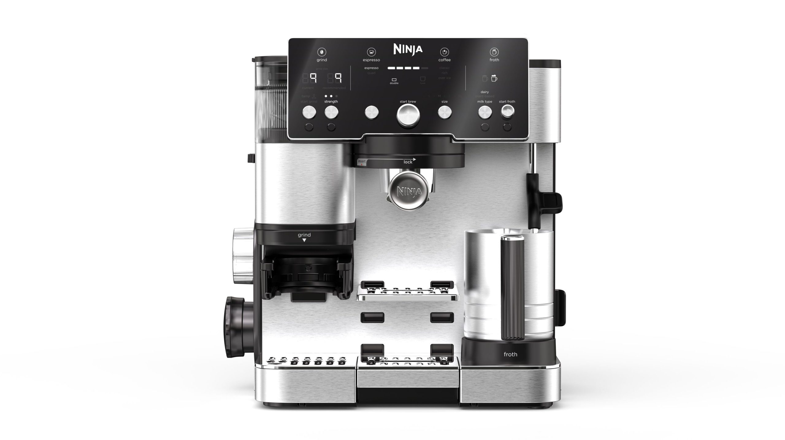 NINJA - Luxe Cafe Essential Espresso Machine - ES501EU - Pump pressure 9 bar - Built-in milk frother - Semi-automatic - Black