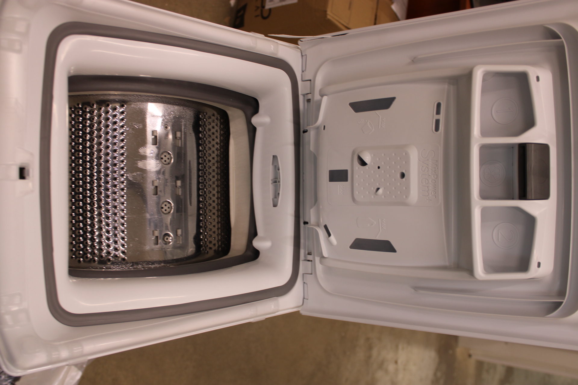 SALE OUT. Candy TCA063D3-S Washing Machine, E, Top loading, Depth 60 cm, 7 kg, White - Candy Washing Machine - TCA063D3-S - Energy efficiency class C - Top loading - Washing capacity 6 kg - 1000 RPM - Depth 60 cm - Width 41 cm - Display - Digit - White - 