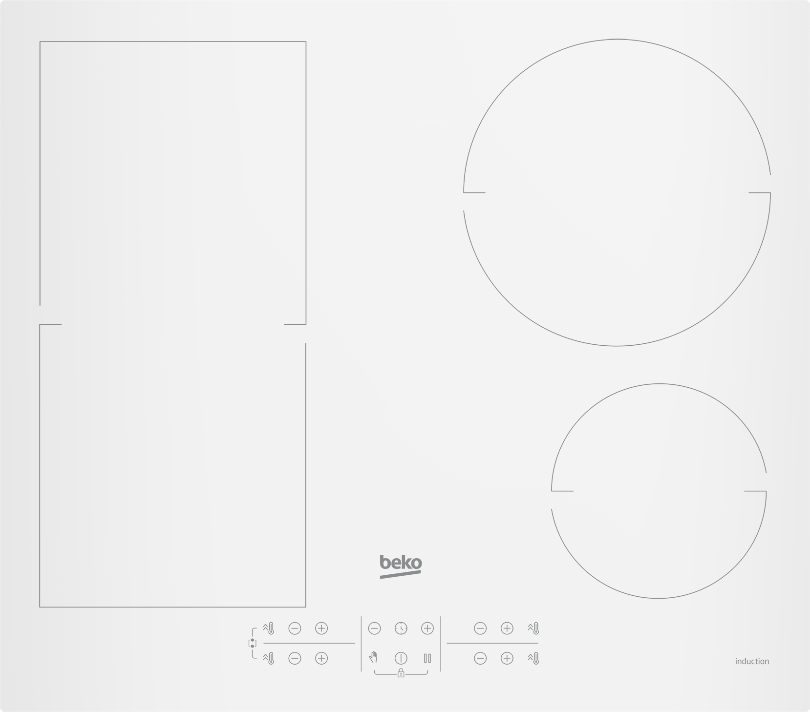 BEKO Hob - HII64200FMTW - Induction - Number of burners/cooking zones 4 - Touch control - Timer - White