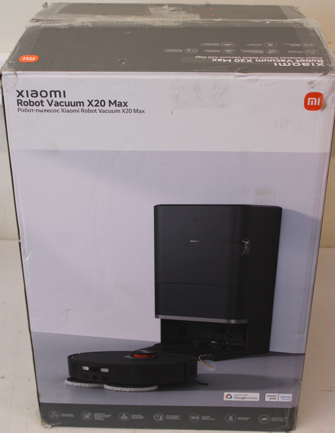 SALE OUT. Xiaomi Robot Vacuum - X20 Max EU - Wet&Dry - 5200 mAh - 8000 Pa - Black - REFURBISHED, USED, DIRTY, SCRATCHED