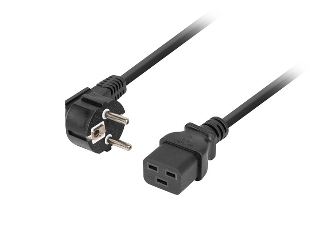 Lanberg - CEE 7/7- to IEC 320 C19 power cord, 16A VDE - CA-C19C-10CC-0018-BK