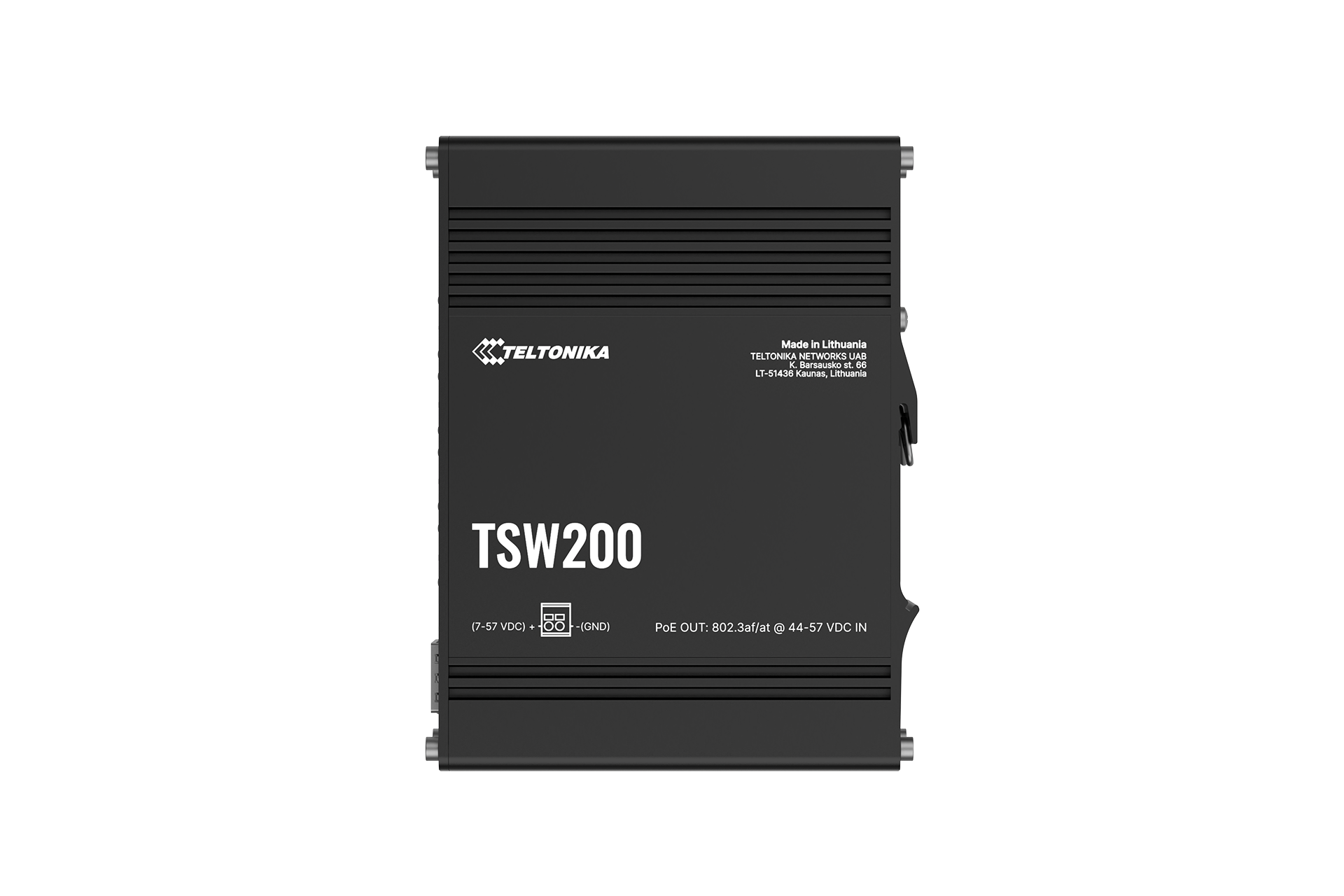 Teltonika TSW200 - Industrial POE+ Ethernet Switch - DIN rail mountable - SFP ports quantity 2 - PoE+ ports quantity 8