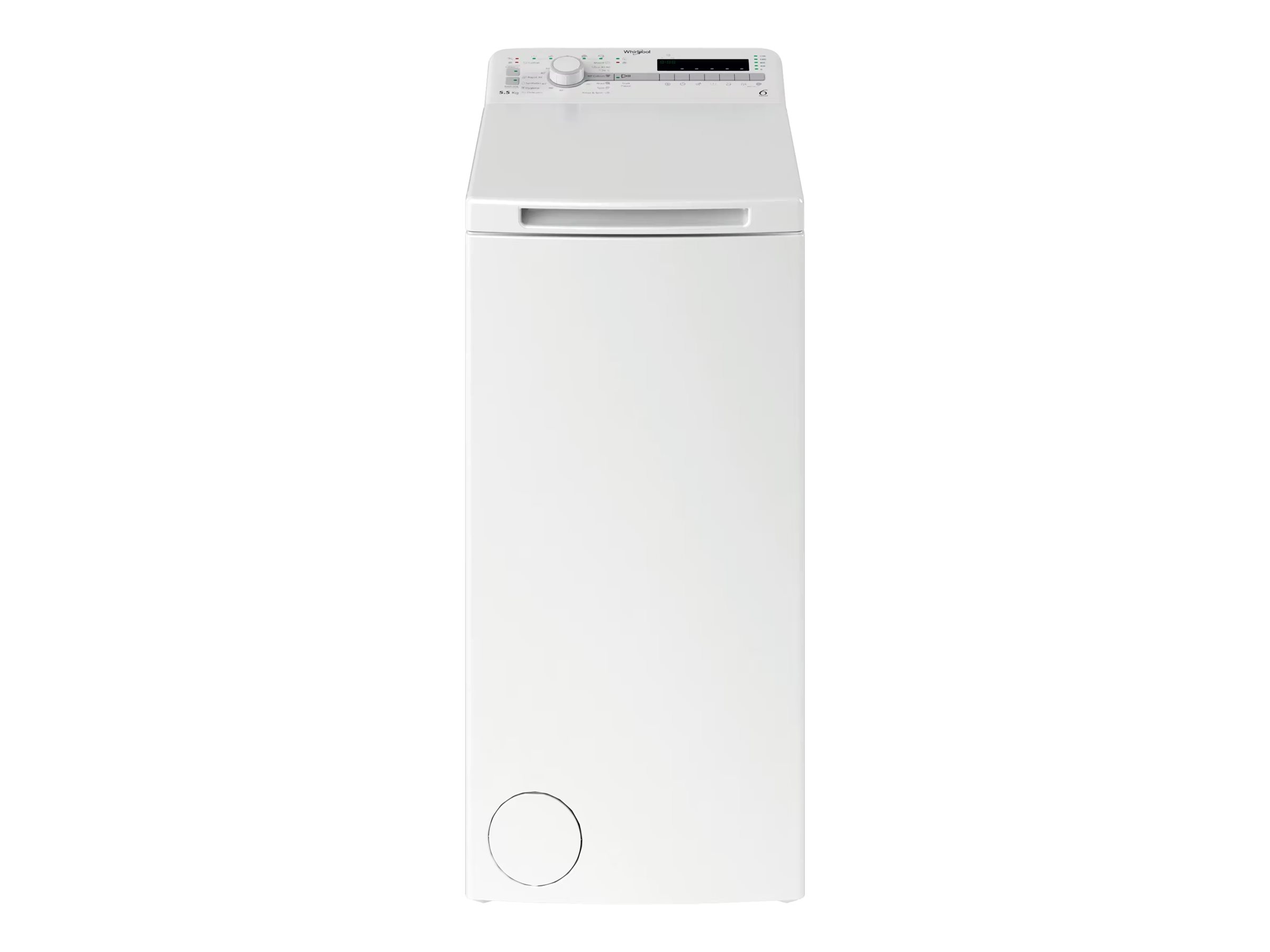 Whirlpool Washing Machine - TDLR 55140S - Energy efficiency class C - Top loading - Washing capacity 5.5 kg - 1100 RPM - Depth 60 cm - Width 40 cm - Digital - White