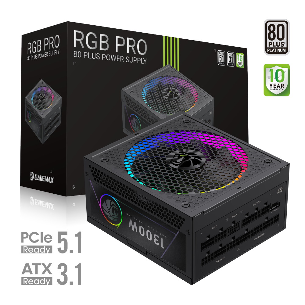 Gamemax PSU - RGB PRO 1300P - 1300 W - Platinum - Full Modular