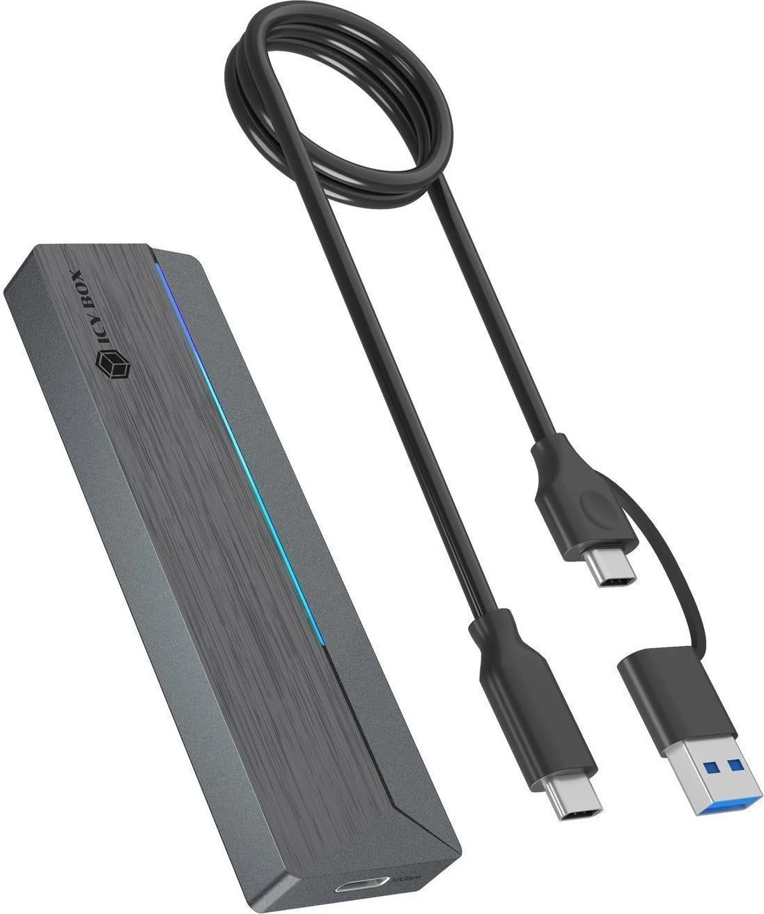 Raidsonic Icy Box M.2 SATA/NVMe SSD Enclosure with USB 3.2 Gen 2 Type-C and RGB light - Warranty IB-1826MCL-CU31 month(s)
