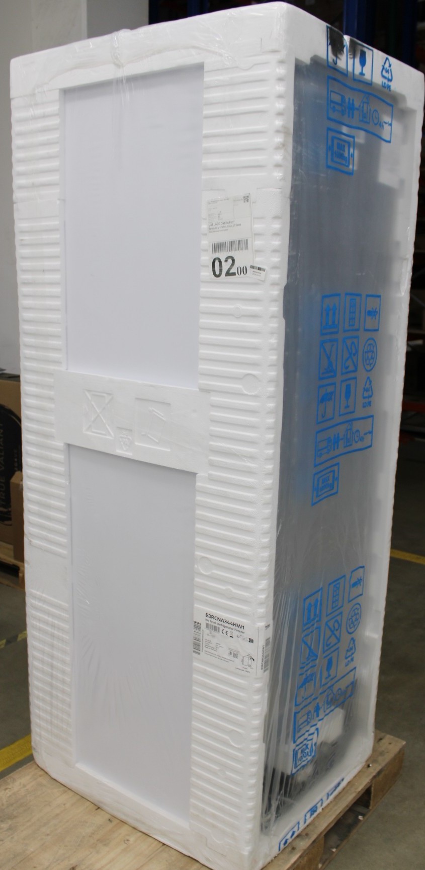 SALE OUT. BEKO Refrigerator - B3RCNA344HW1 - Energy efficiency class E - Free standing - Combi - Height 179.6 cm - No Frost system - Fridge net capacity 209 L - Freezer net capacity 92 L - Display - 37 dB - White - DAMAGED PACKAGING