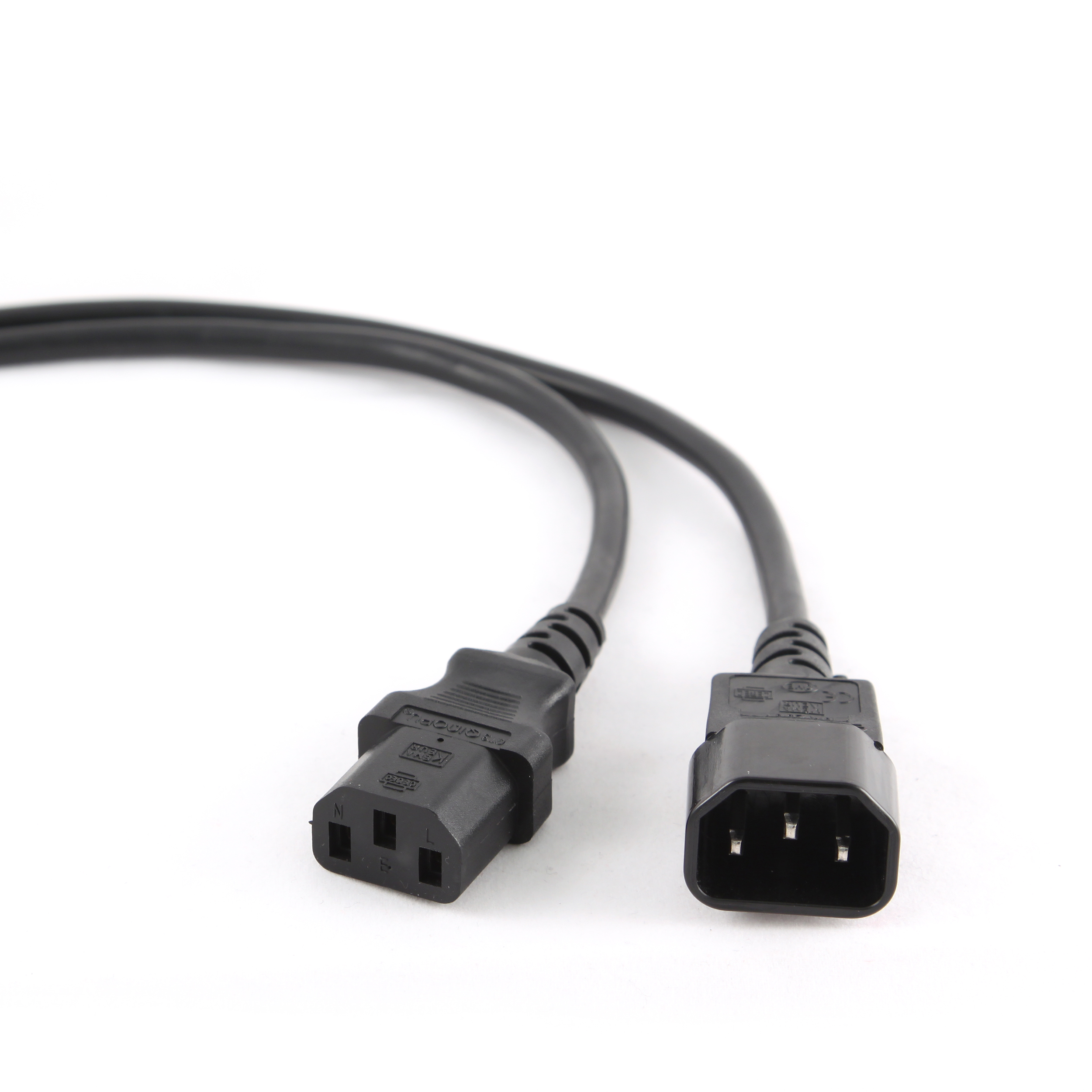 Cablexpert - PC-189-VDE power extension cable 1.8 meter - Black C14 coupler - C14 coupler
