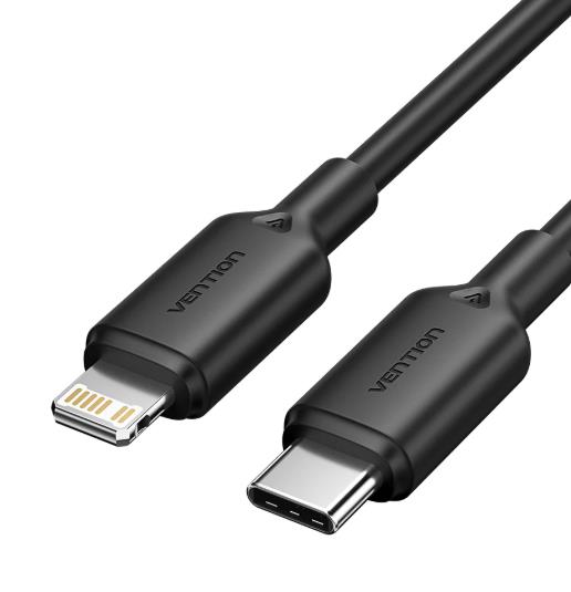 CABLE USB-C TO LIGHTNING/1M BLACK LAKBF VENTION