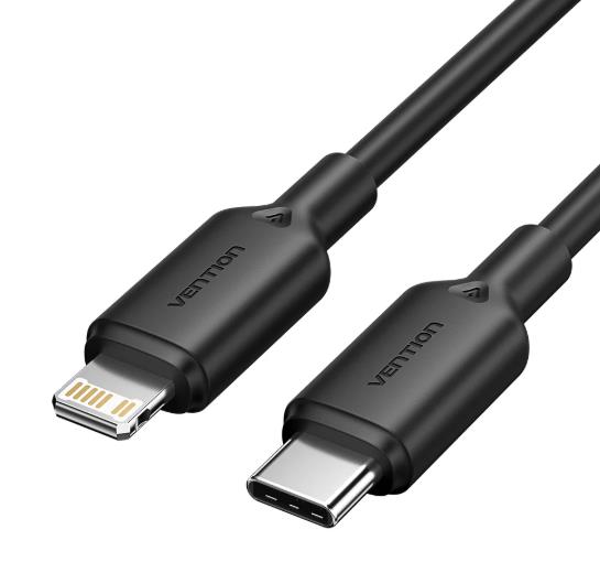 CABLE USB-C TO LIGHTNING/2M BLACK LAKBH VENTION