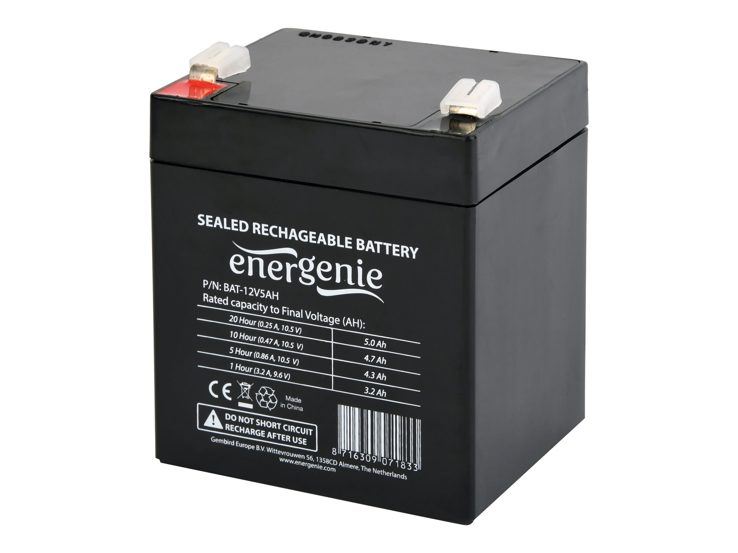 EnerGenie - Rechargeable battery 12 V 5 AH for UPS - BAT-12V5AH