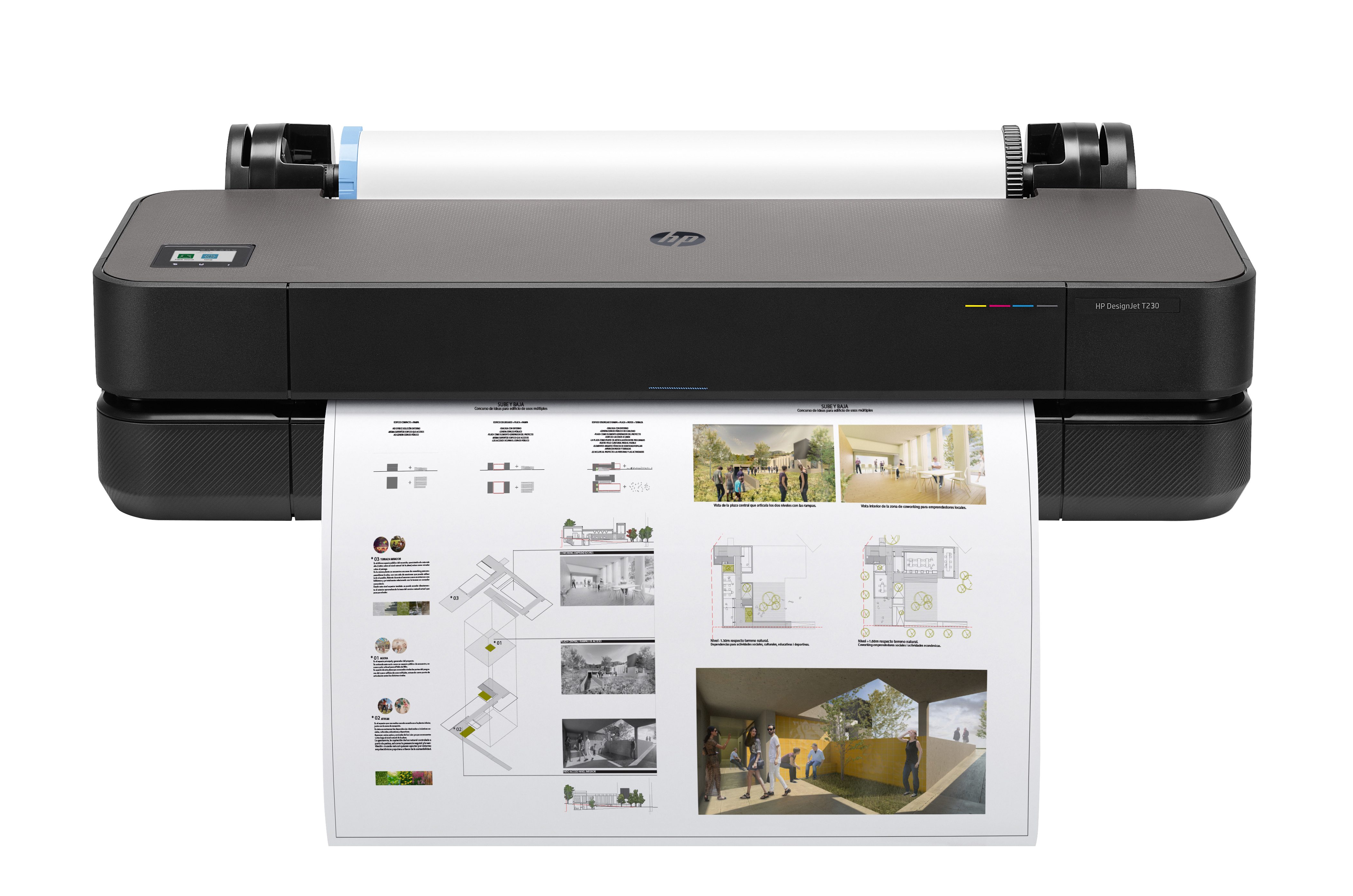 HP DesignJet T230 Printer/Plotter 2025 edition - 24" Roll/A4,A3,A2,A1 Color Ink, Sheet Feeder, Auto Horizontal Cutter, LAN, WiFi, 35 sec/A1 page, 68 A1 prints/hour