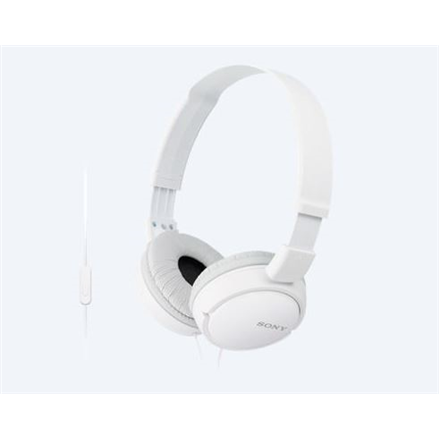 Sony - MDR-ZX110APW.CE7 - Wired - On-Ear - Microphone - White