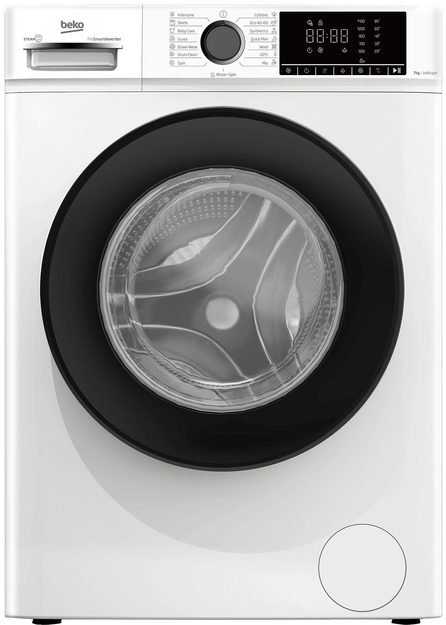 Beko B1WFM2741WBEE Washing machine, Freestanding, Front loading, Washing capacity 7 kg, White - BEKO